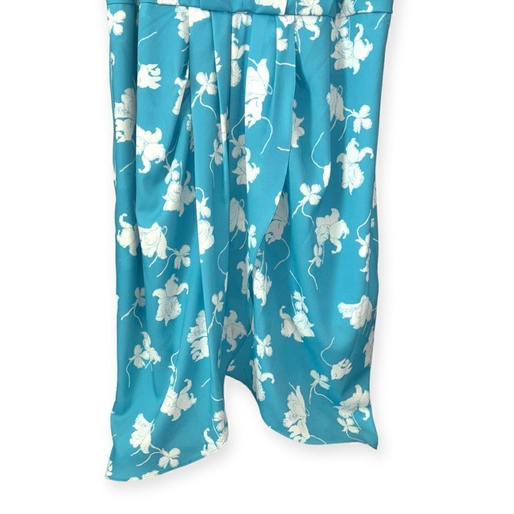 CHELSEA 28 Floral Faux Wrap Dress In Teal-White Melt Size 1X NEW - Picture 6 of 16